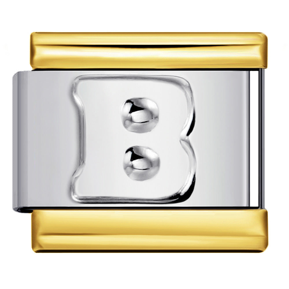 Wholesale Italian Charm Bracelet 9mm DIY letter Creative Stainless Steel Composable Bracelet