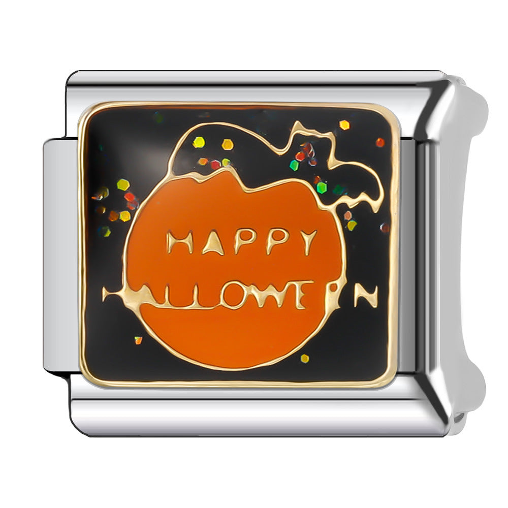 Wholesale Italian Charm Bracelet 9mm DIY Splicing Halloween Series Stainless Steel Composable Bracelet