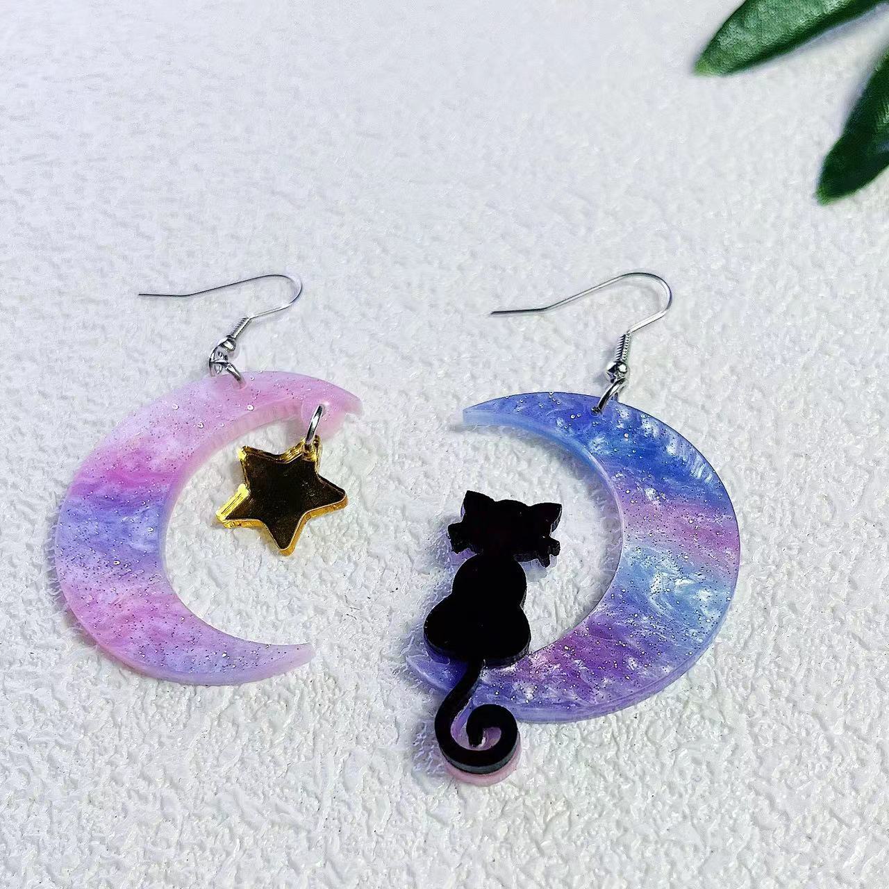Wholesale Cartoon Cute Moon Cat Acrylic Earrings ACC-ES-AnDao022