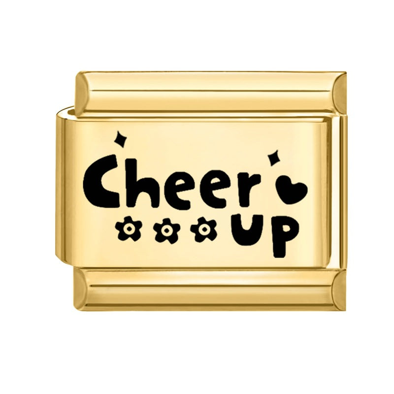 Wholesale Number &  Letter Italian Charms DIY square Single Section Creative Stainless Steel Composable Bracelet