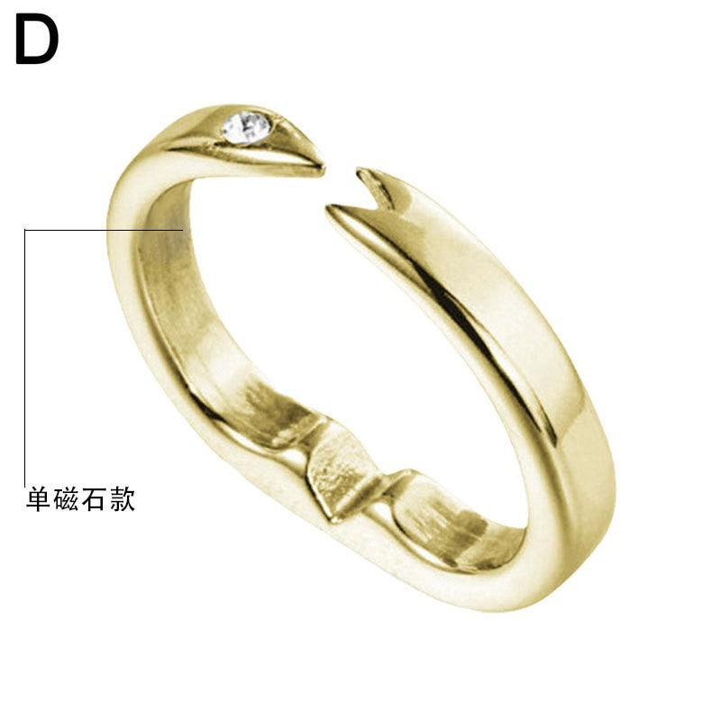 Wholesale  Double Magnet Ring Metal Glossy Creative Jewelry