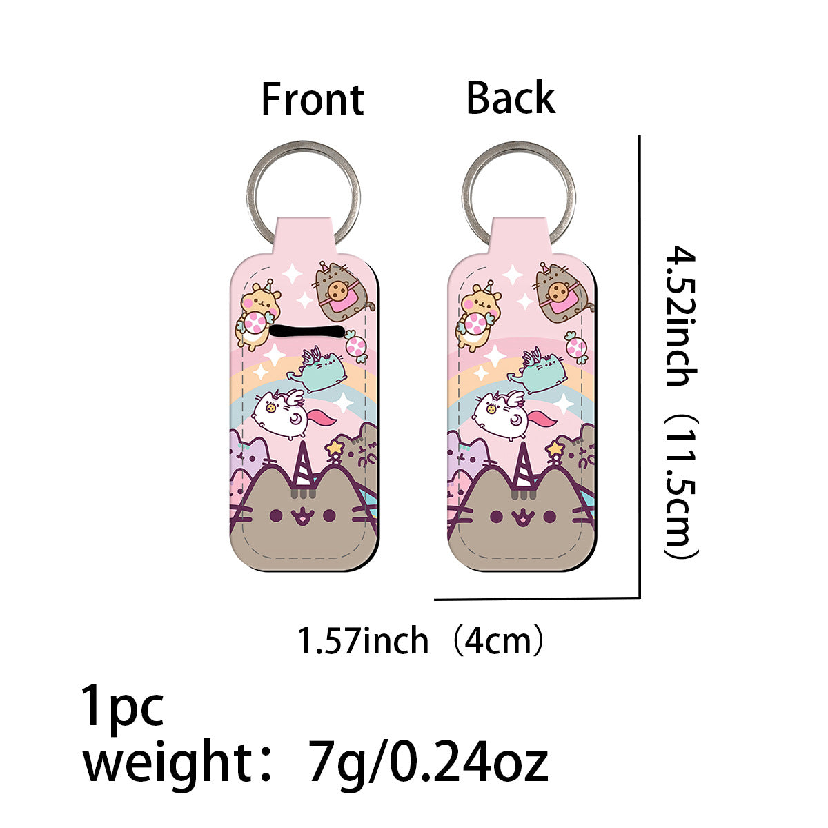 Wholesale 6pcs Fat Cat Keychain Lipstick Cover