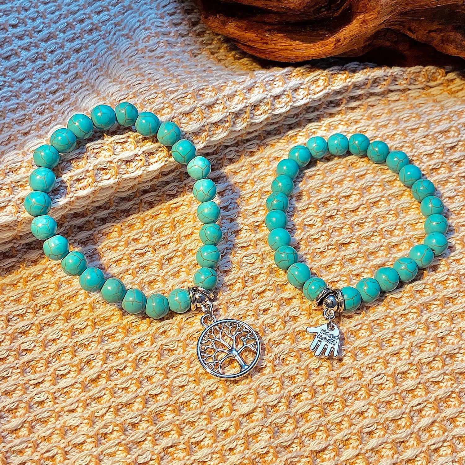 Wholesale Bohemian Turquoise Bead Bracelet Cross Starfish Turtle Design Fashion Accessory Gift for Resale