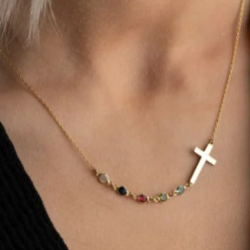 Wholesale Birth Girl Necklace Cross Titanium Steel  Necklaces
