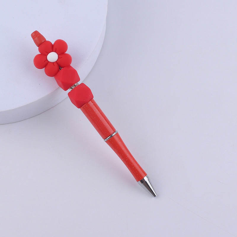 Wholesale Beaded Pens Handmade Flower Silicone Beaded Ballpoint Pen