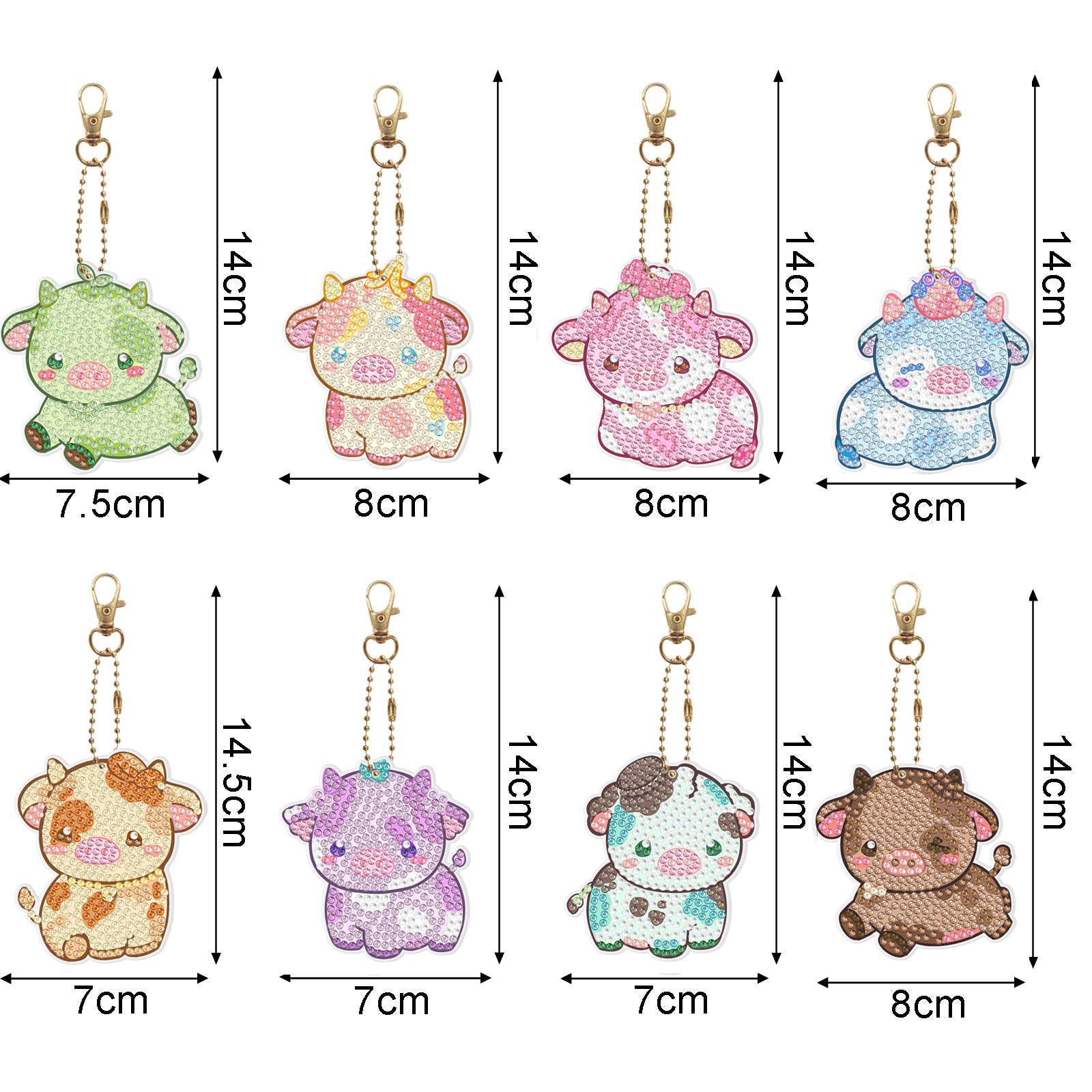 Wholesale Acrylic Cute Small Animal Dot Diamond Painting Custom Keychains ACC-KC-XingNa002
