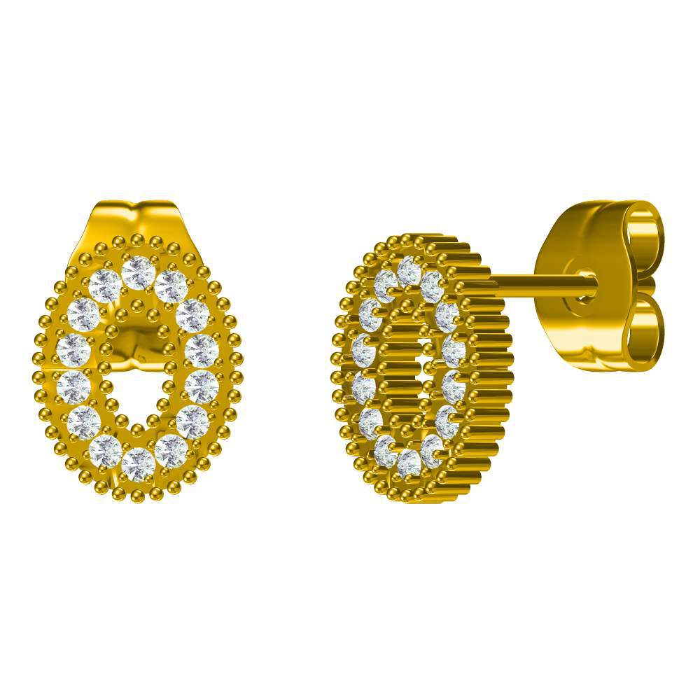 Wholesale Titanium steel geometric earrings inlaid with zircon