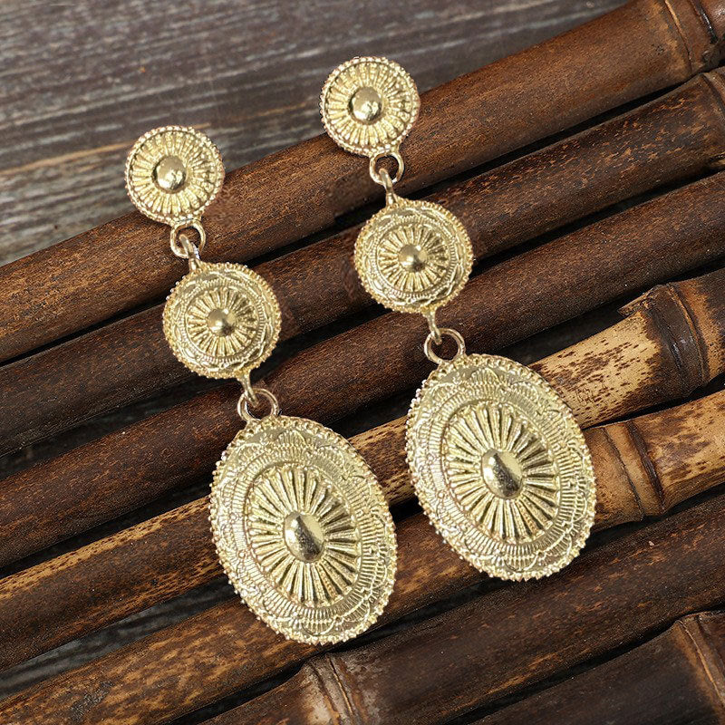 Wholesale Cross-border new retro Bohemian ethnic style pumpkin pattern earrings