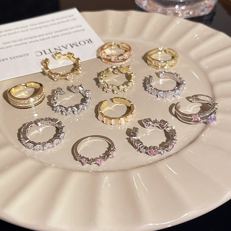 Wholesale Adjustable Micro Pavé Zircon Ring Fashion Accessory Gift for Women