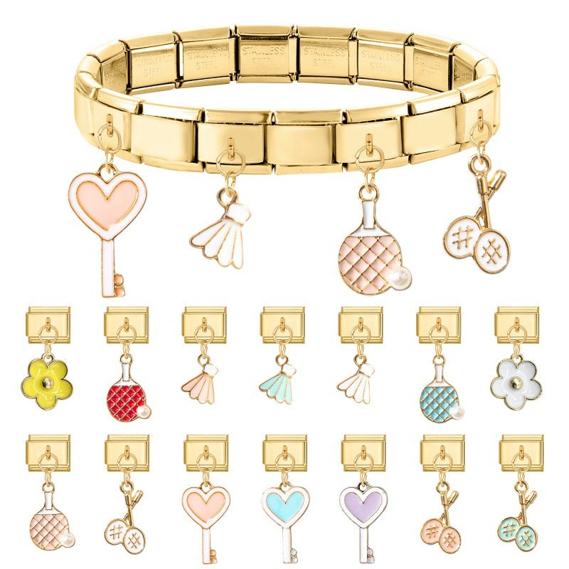 Wholesale 9mm Italian Charm Starter Bracelets DIY Pendant Style Stainless Steel Composable Bracelet