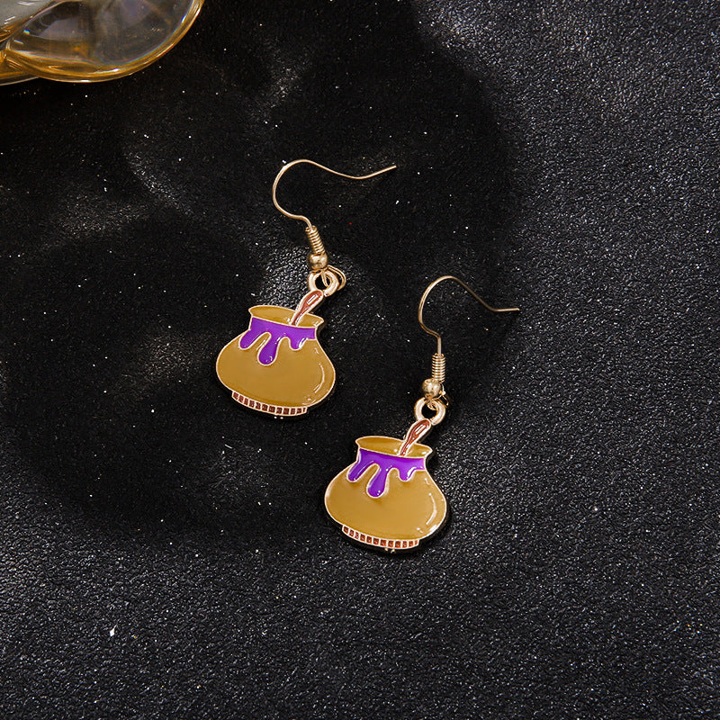 Wholesale Alloy  Earrings - Cute Ghost and Pumpkin Skull for Party Wear