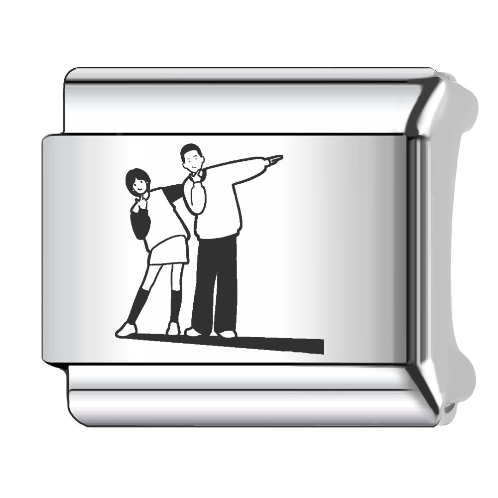 Wholesale Italian Charm Bracelet 9mm DIY Splicing Couple Love Stainless Steel Composable Bracelet