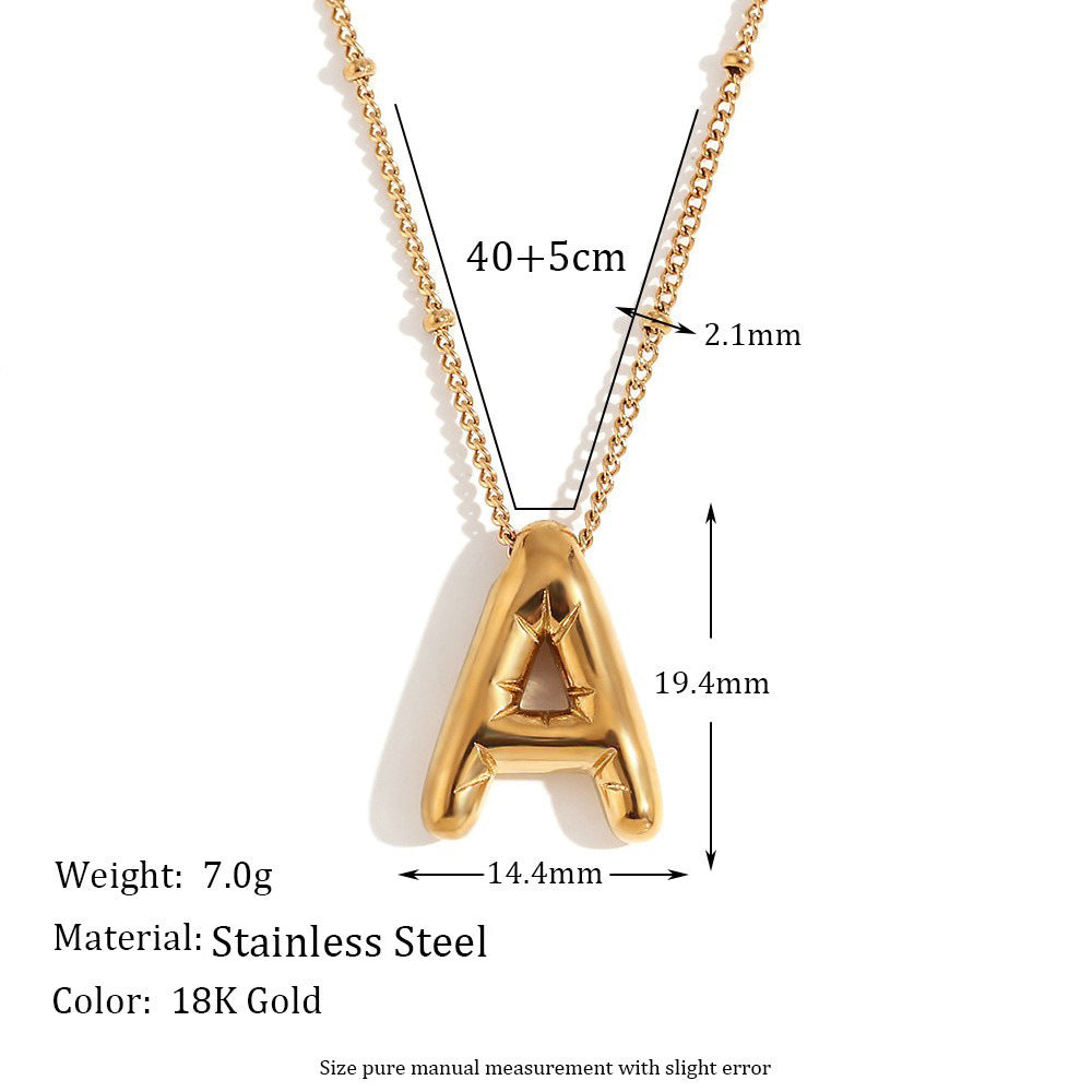 Wholesale Stainless Steel Plated 18K Gold Lettered Pendant Necklace ACC-NE-Mengj002