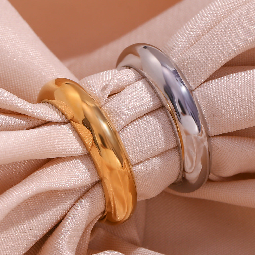 Wholesale Stainless Steel 18K Gold Plated Thick Plain Ring ACC-RS-Mengj003