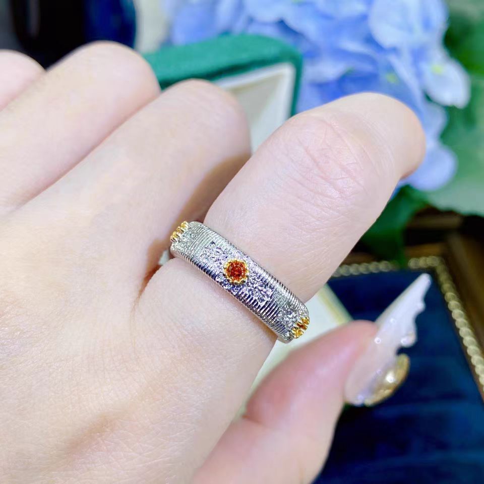 Wholesale Flower Brushed Vintage Rings ACC-RS-Qichuang004