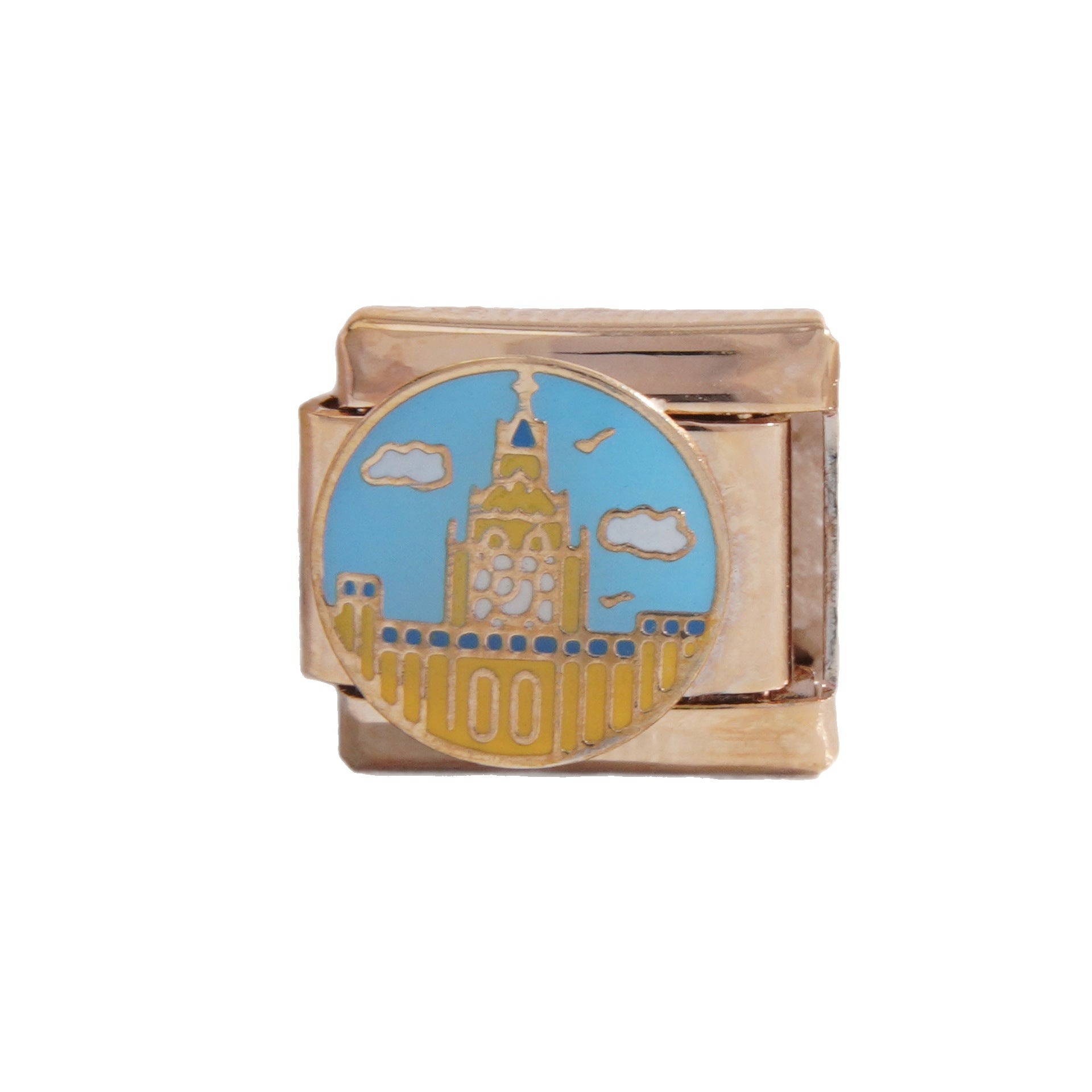 Wholesale Italian Charm Bracelet 9mm DIY Splicing Blue Series Stainless Steel Composable Bracelet