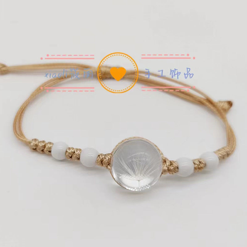 Wholesale Handwoven Colorful Ceramic Beads Natural Real Flower Bracelet ACC-BT-Youl011