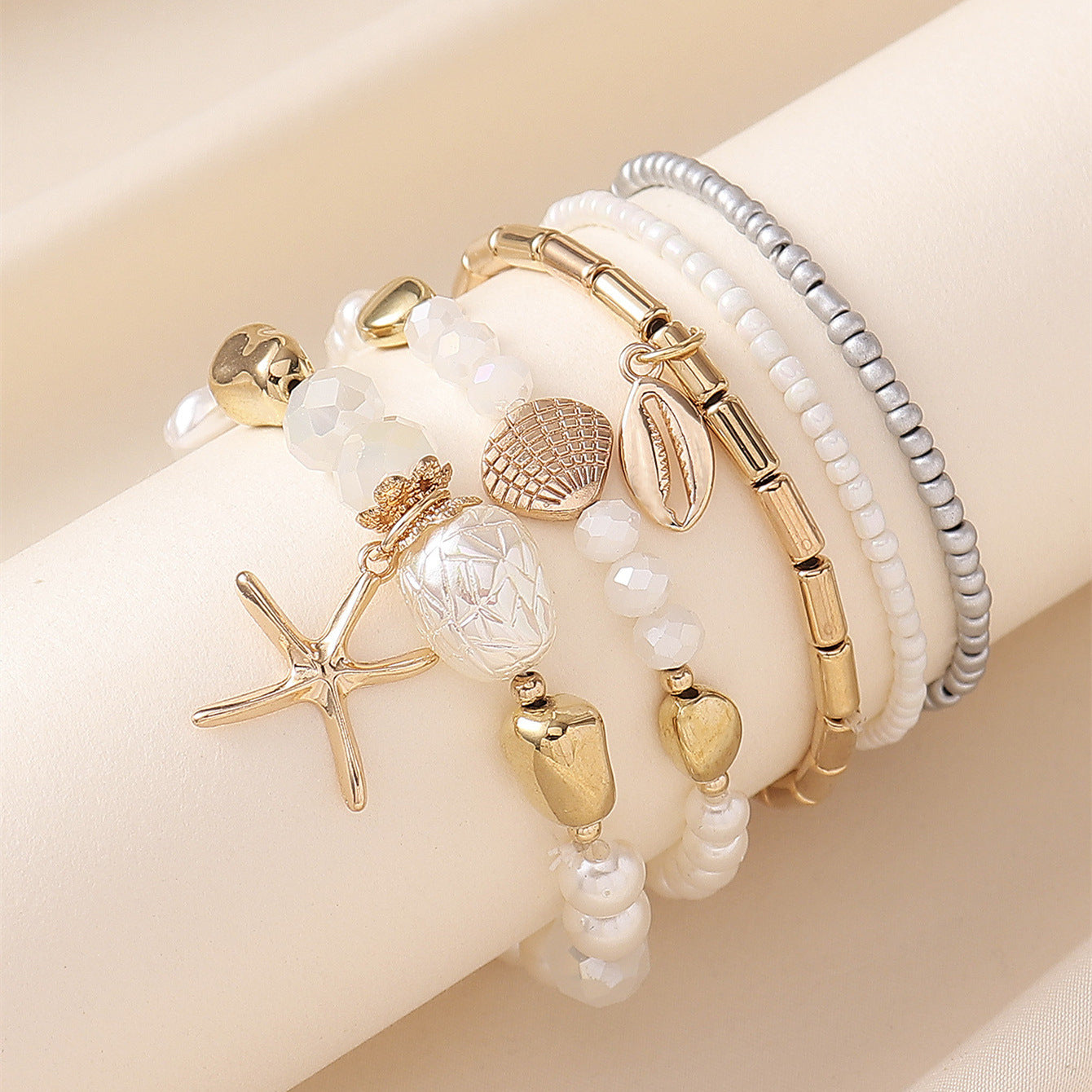 Wholesale Boho Beach Shell Starfish Bracelet - Fashionable Ocean Style Jewelry Accessory for Everyday Wear