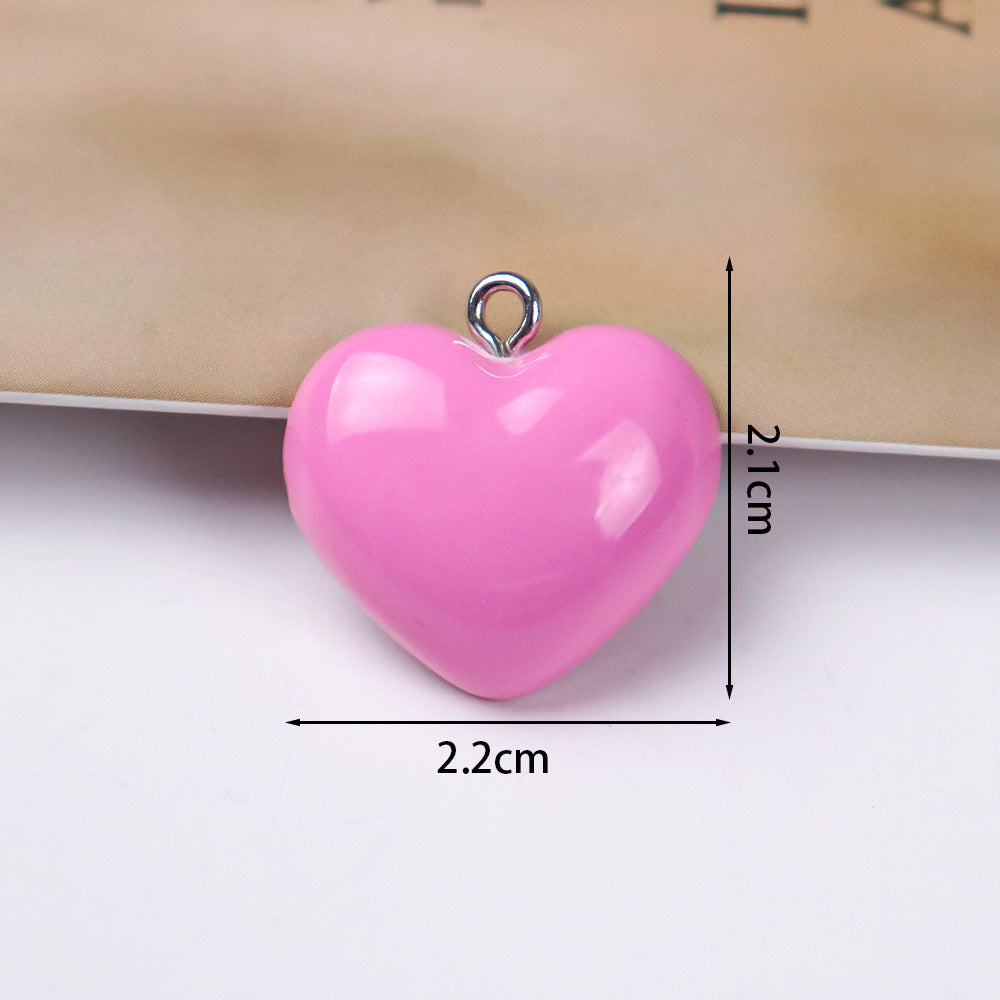 Wholesale 10pcs/ pack 22mm Love Pendant Candy Color Necklace Bracelet Earrings Jewelry Accessories DIY Keychain Mobile Phone Pendant Pendant