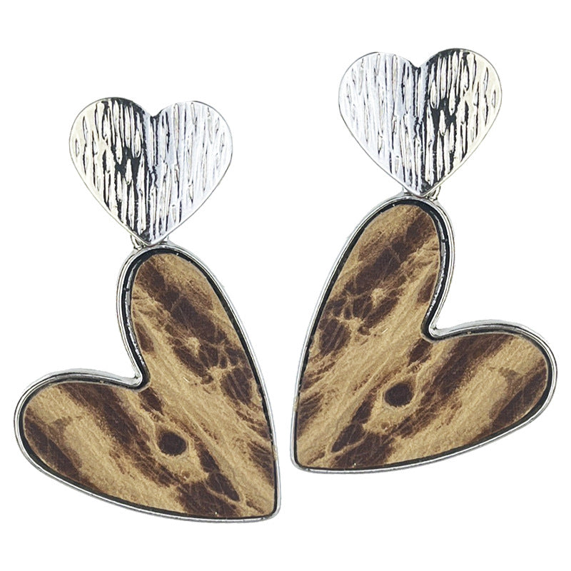 Wholesale 2 Pairs/pack Western Style Metal Double Heart Earrings Aztec Alloy Earrings ACC-ES-HY158