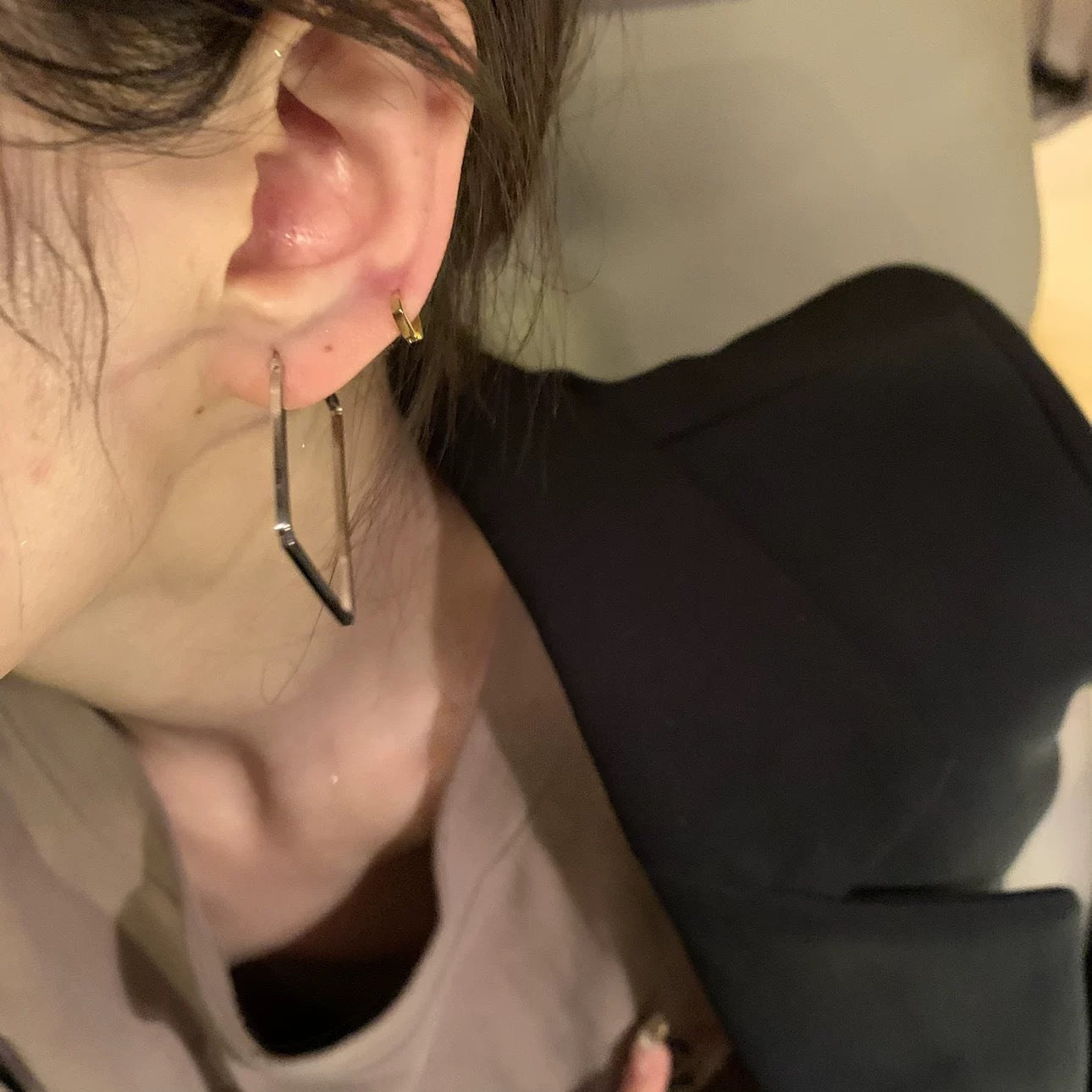 Wholesale Trendy Geometric Square Drop Earrings For Women 925 Silver Post Plated Metal Elegant Fashion Jewelry Accessory For Party And Daily Wear