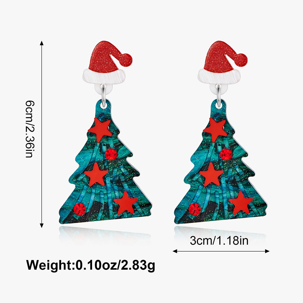 Wholesale Christmas Tree Hollow  Earrings