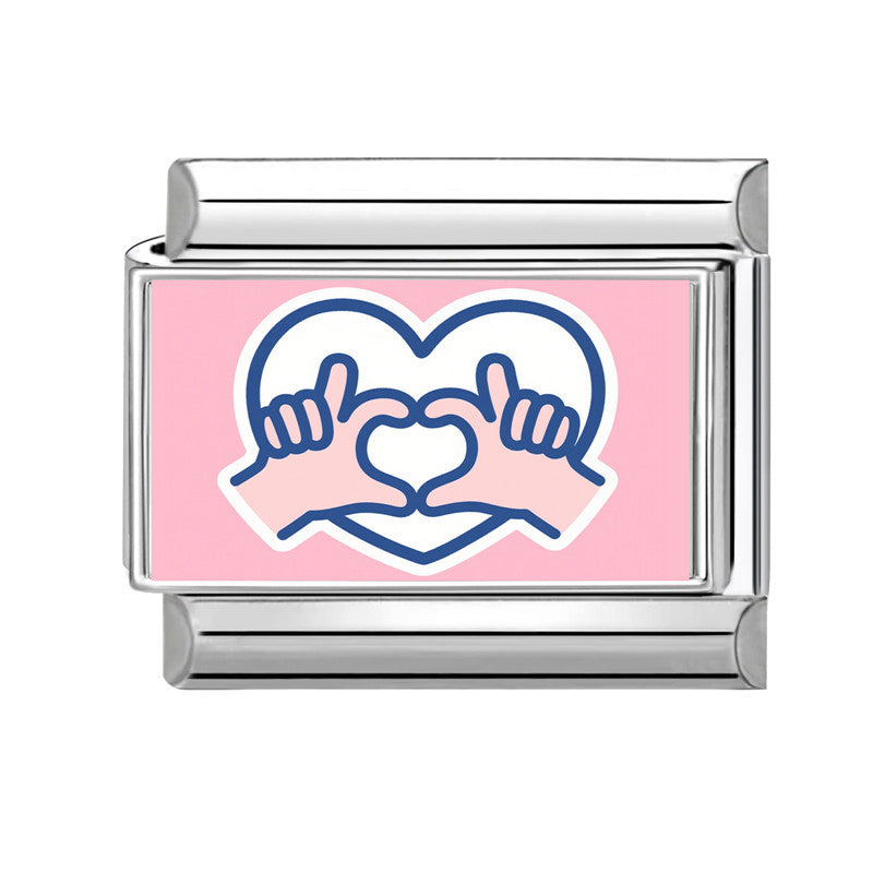 Wholesale 9mm Italian Charm Starter Bracelets DIY square Single Section Creative Stainless Steel Composable Bracelet