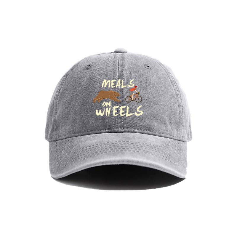 Wholesale retro washed hat printed animal wild bear icon baseball cap