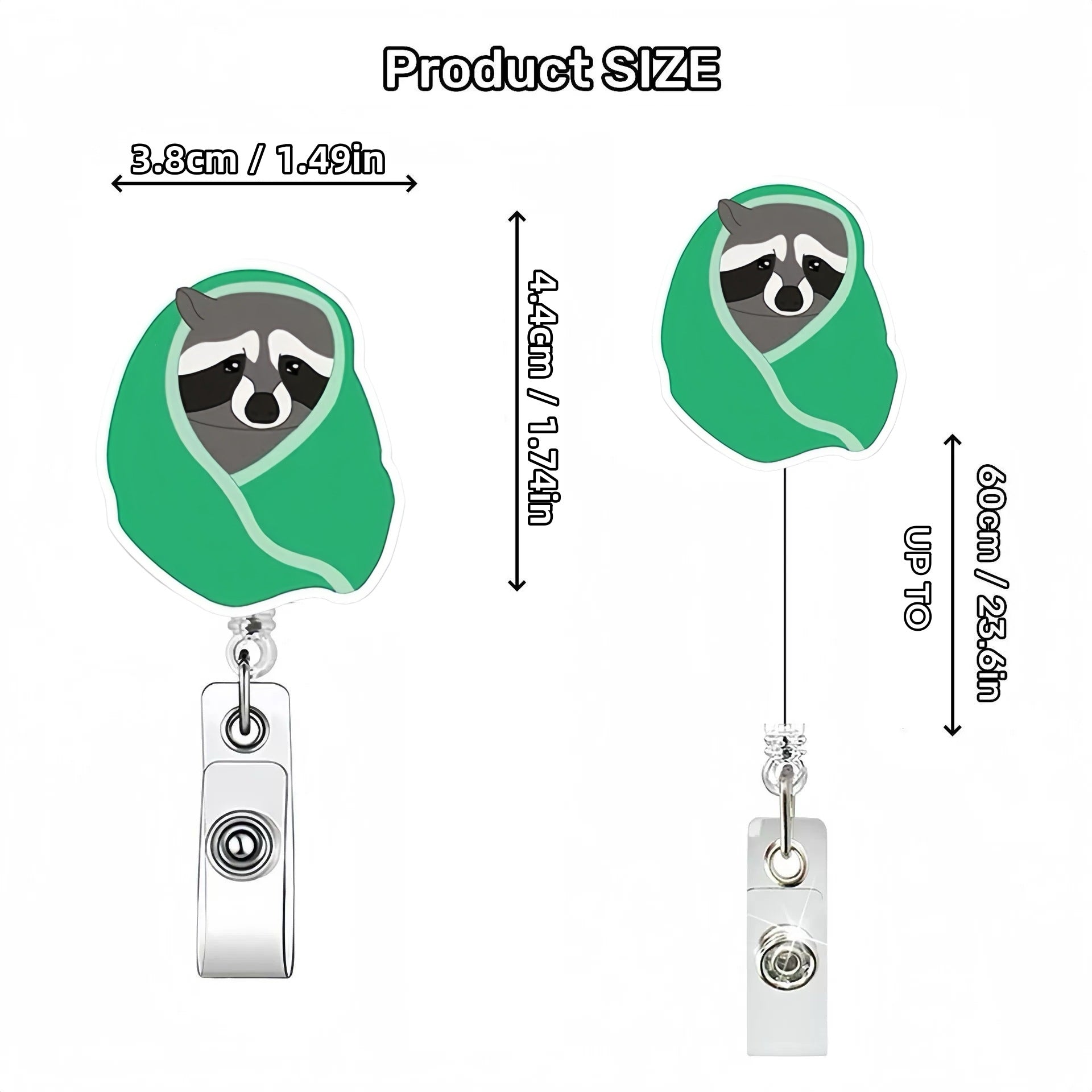 Wholesale Funny Raccoon Badge Reels Keychains