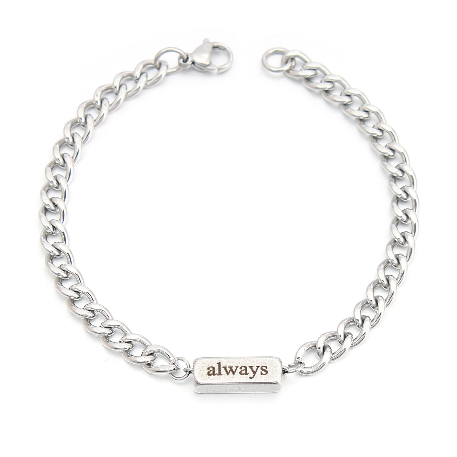 Wholesale stainless steel lettering couple bracelet
