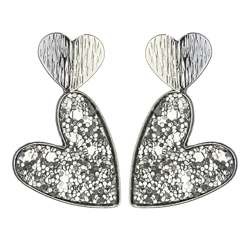 Wholesale 2 Pairs/pack Valentine's Day Double Heart Symmetrical Earrings ACC-ES-HY204