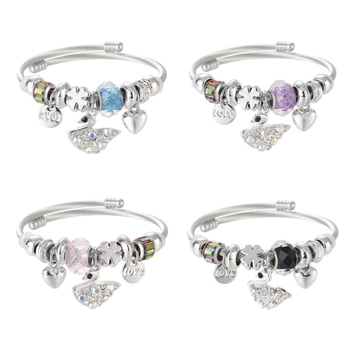 Wholesale Beaded Swan Bracelet Animal Bracelet ACC-BT-jiax005