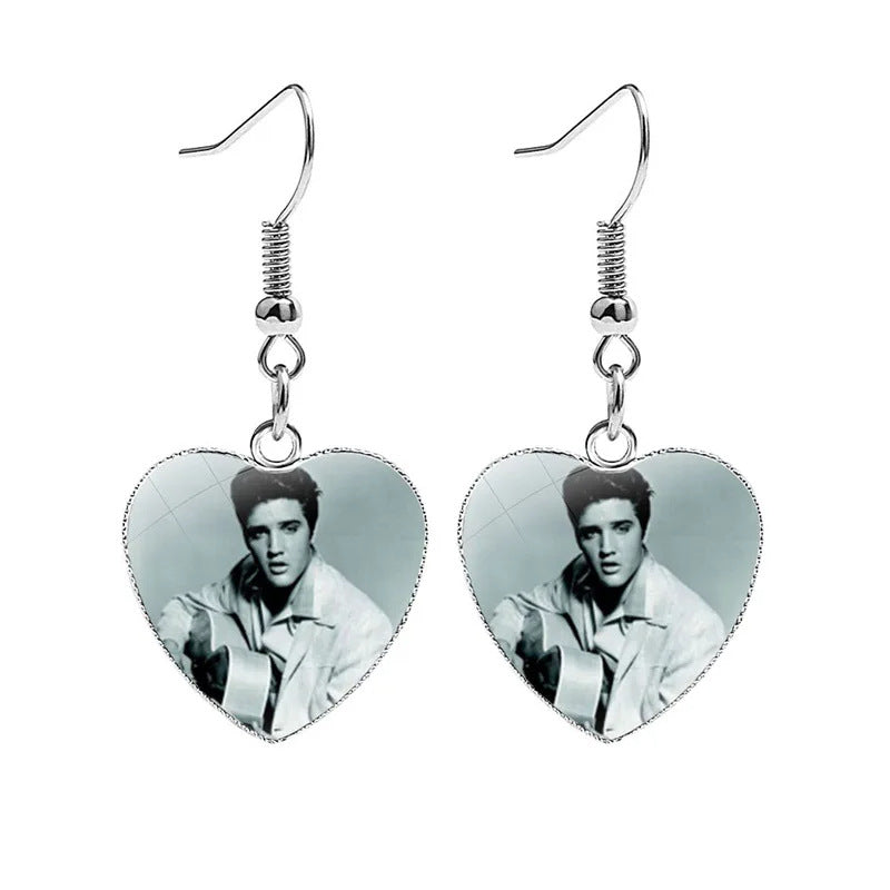 Wholesale Rock singer heart earrings