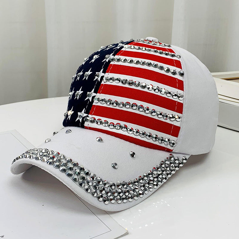 Wholesale  Sunscreen Hat Fashionable Diamond-encrusted Five-pointed Star Baseball Cap