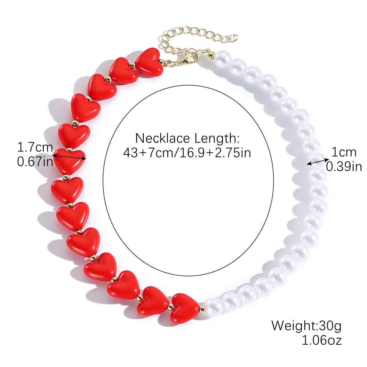 Wholesale  Valentine's Day Pearl Red Rose Love Bracelet Necklace