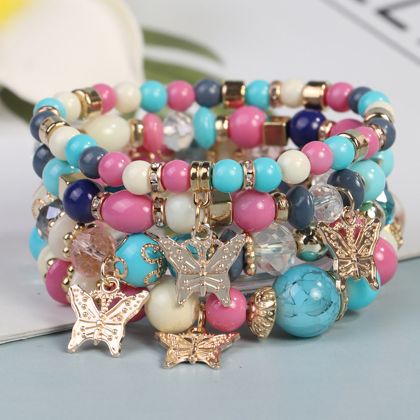 Wholesale Bohemian Vintage Sweet Butterfly Pendant Bracelet ACC-BT-Lijie003