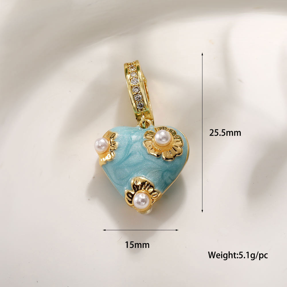 Wholesale Ins Style Star Heart Pendant,  Copper with Zircon,  DIY Jewelry Accessory