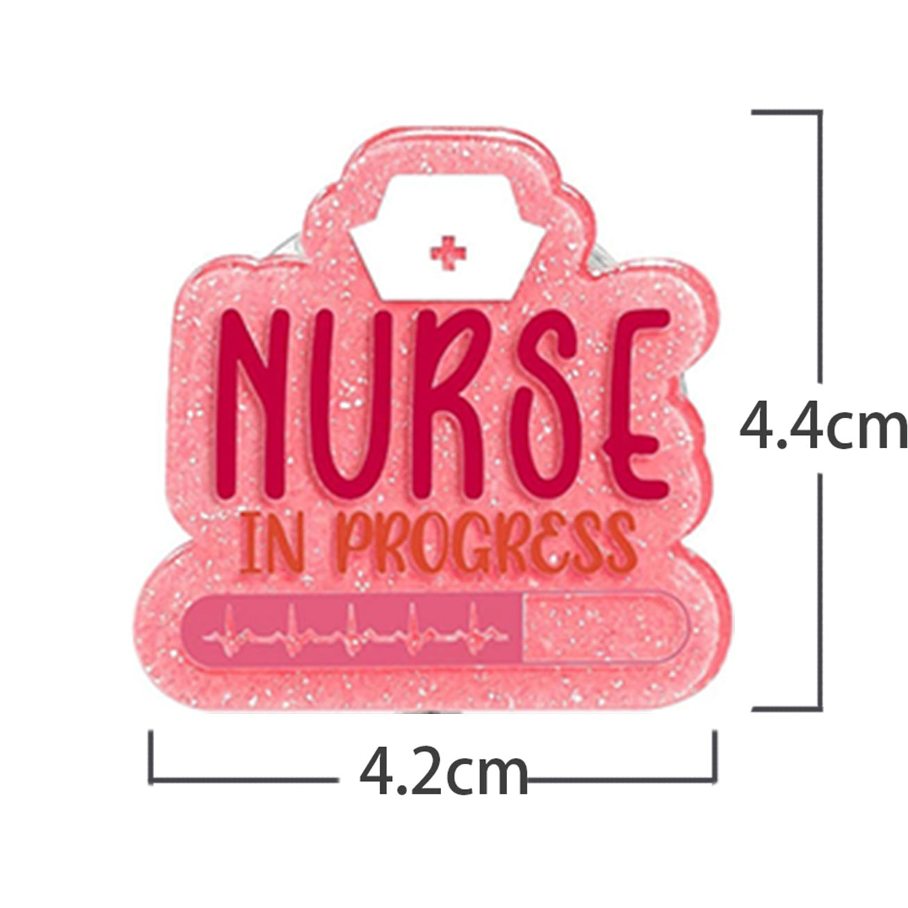 Wholesale Acrylic Retractable Badge Reel Glitter Heart Design Nurse ID Holder