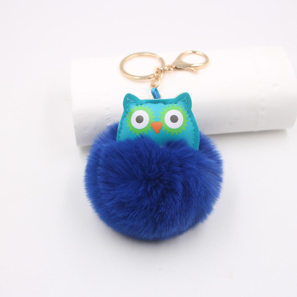 Wholesale Cute Fur Ball Owl Plush Pendant Keychains  ACC-KC-Zuge003