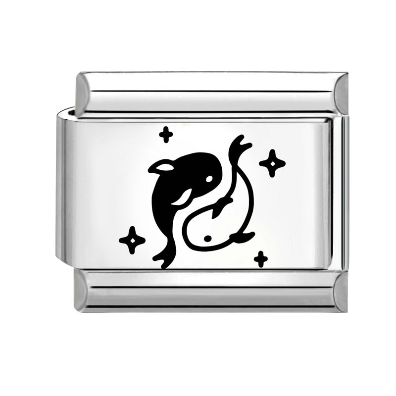 Wholesale 9mm Italian Charm Starter Bracelets DIY Heart Series Stainless Steel Composable Bracelet