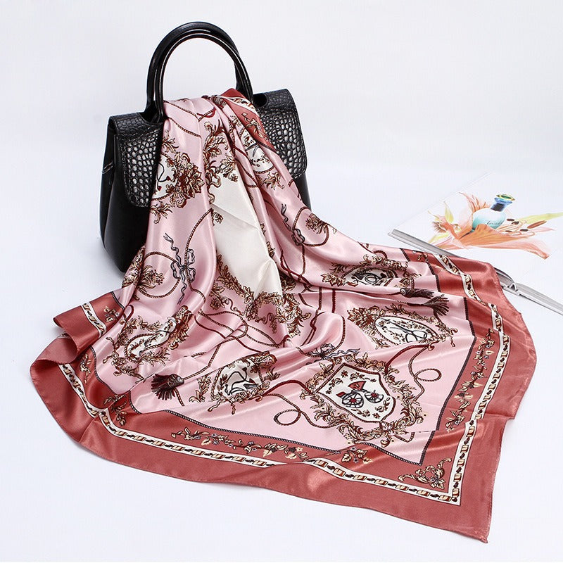 Wholesale 90cm Printed  Silk Women' s Large Square Scarf