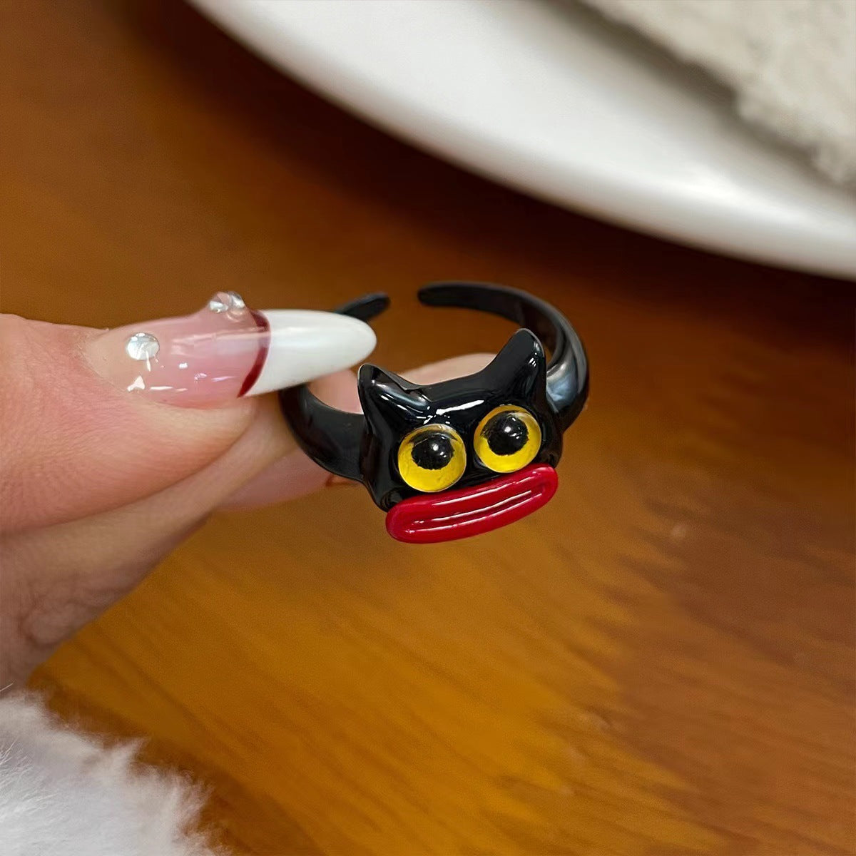 Wholesale  light green Butterfly Shining Opening Ring