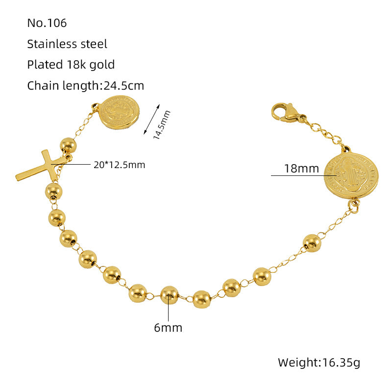 Wholesale stainless steel geometric religious series bracelet