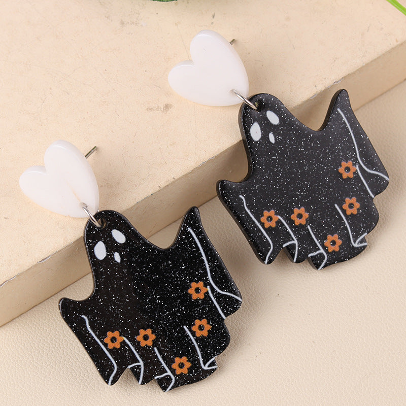 Wholesale  Acrylic  Cartoon Fun Ghost Pumpkin Earrings
