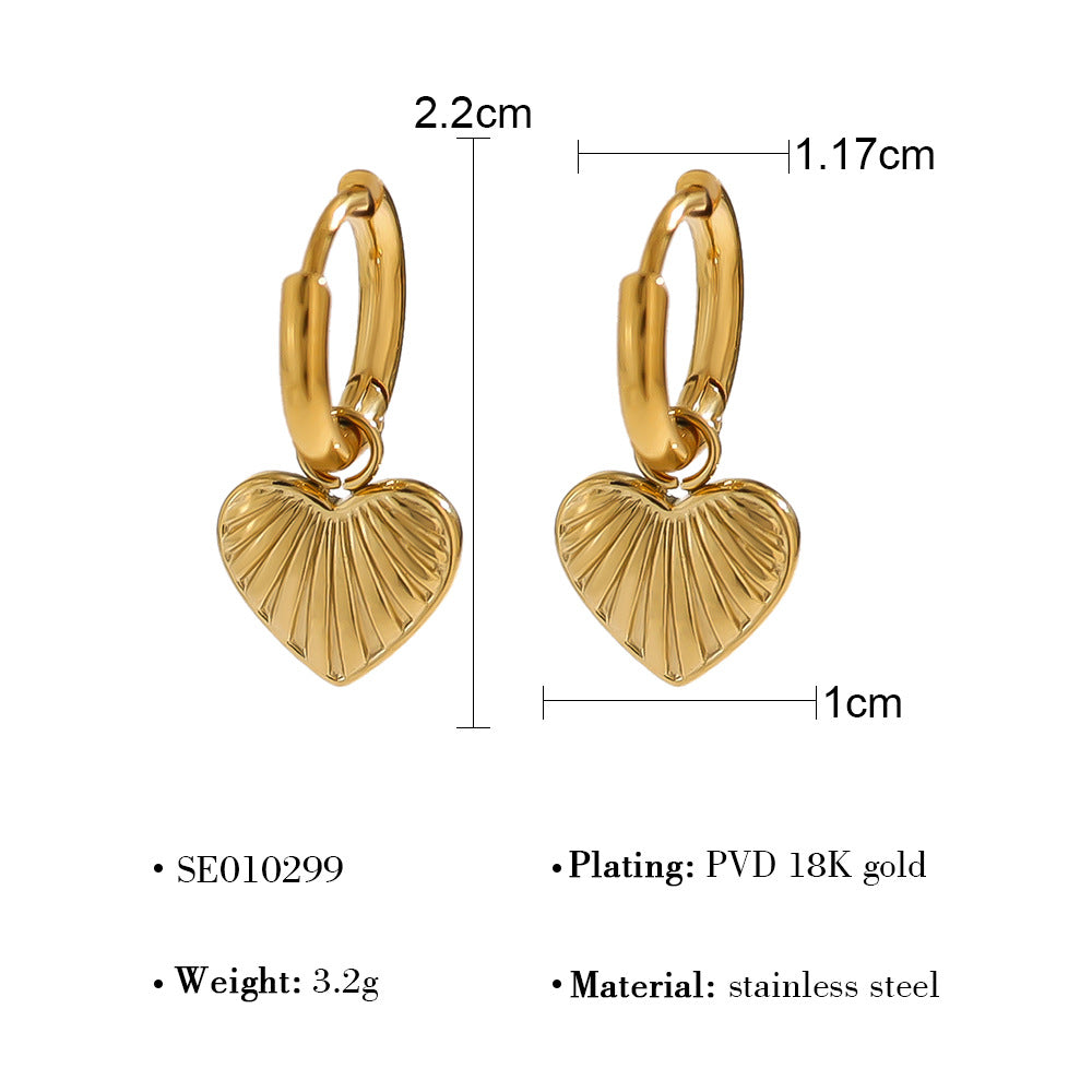 Wholesale Heart Diamond Series Retro Earrings