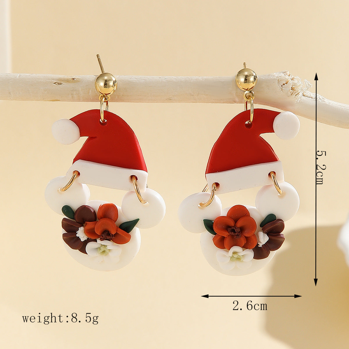 Wholesale Christmas  polymer clay red  soft clay earrings