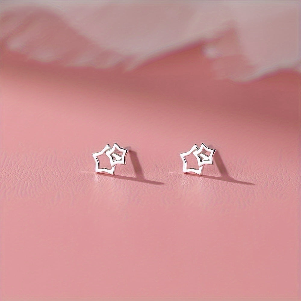 Wholesale Alloy Cute Hollow Star Earrings