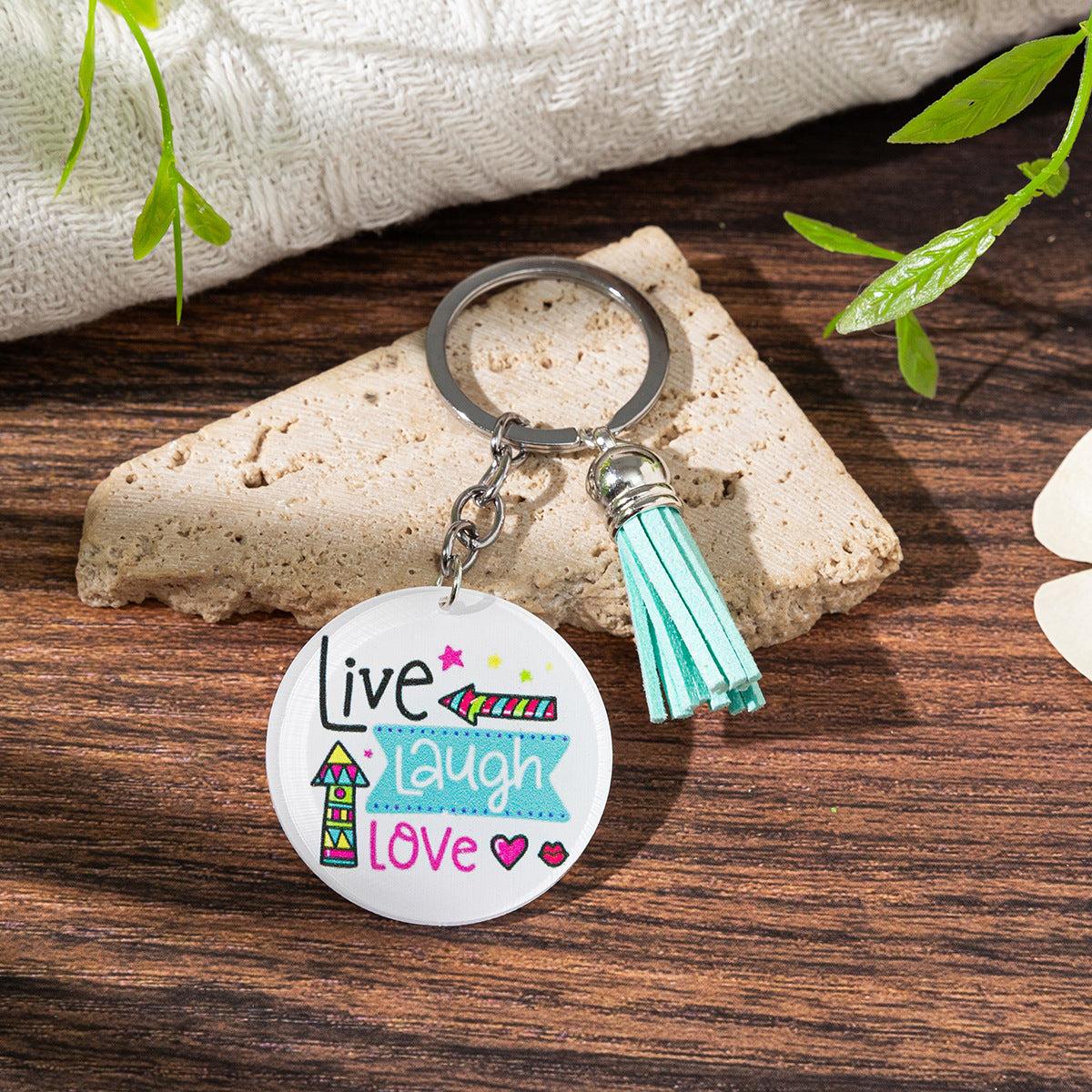 Wholesale Creative Rainbow English Letter Acrylic Keychain