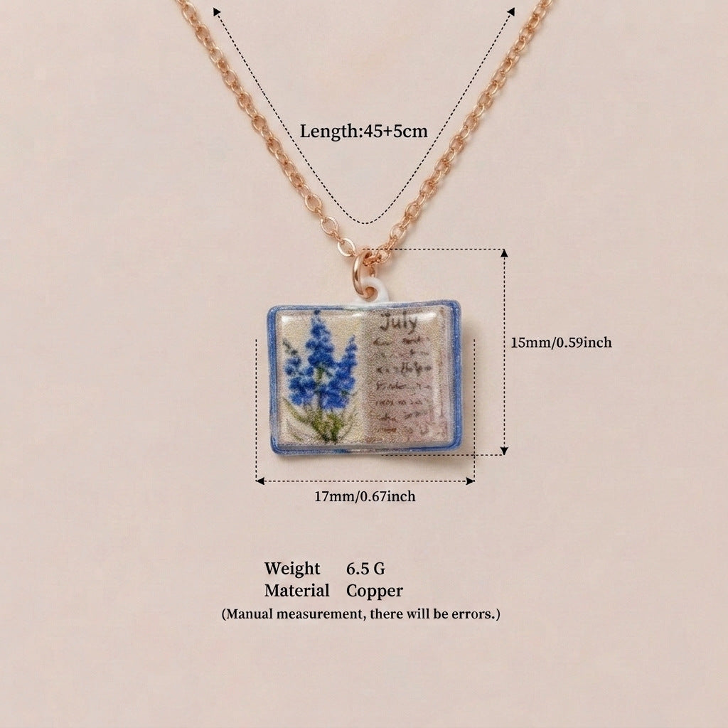 Wholesale Retro Book Pendant Necklace Stylish Copper Design With Everyday Appeal Casual Fashion Accessory Gift