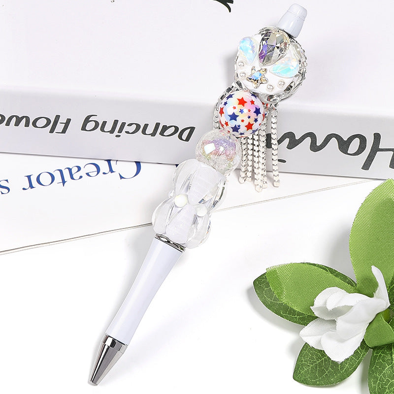 Wholesale 100pcs UV-plated Five-pointed Star Printed Round Beads Acrylic Starry Sky Beads Diy Accessories ACC-BDS-BLG074